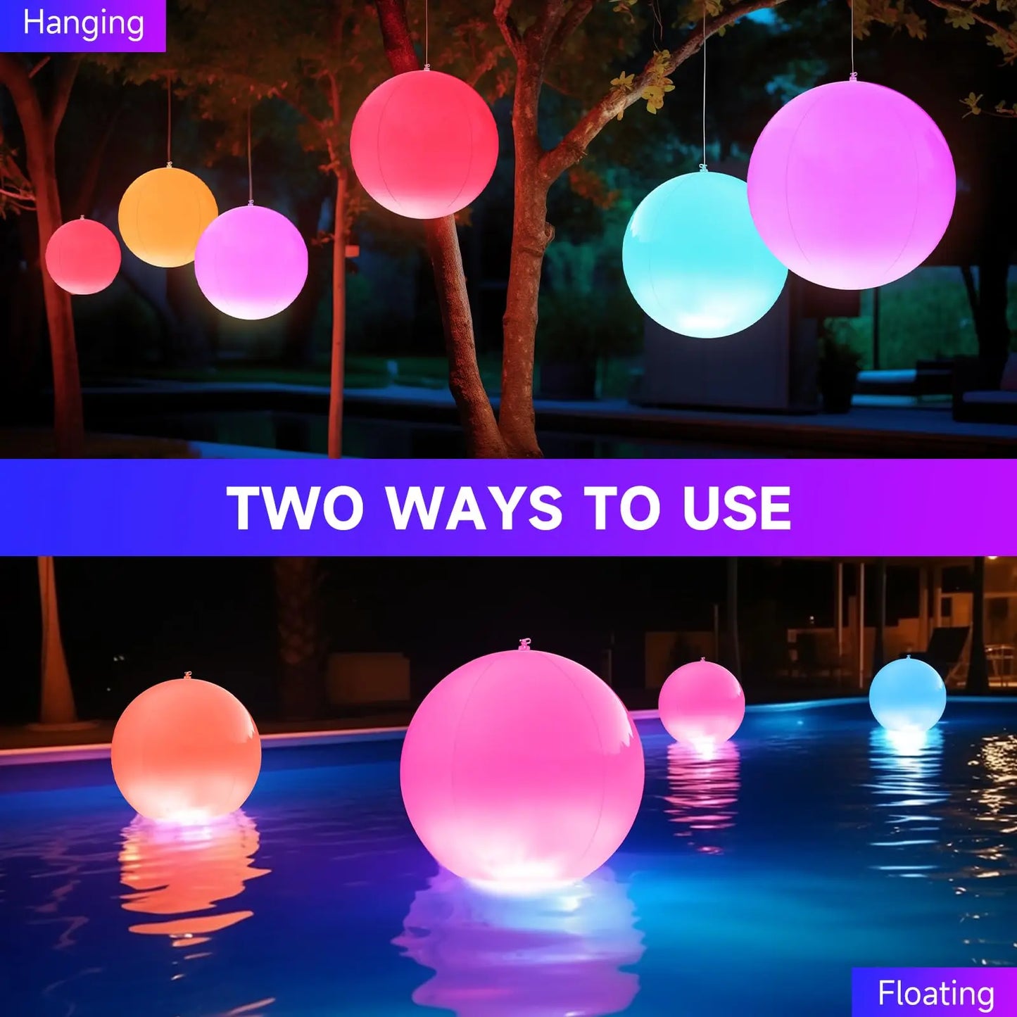 2PCS Floating Pool Lights,40"