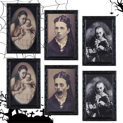 Halloween Decoration 3D Changing Face Moving Picture Frame