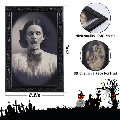 Halloween Decoration 3D Changing Face Moving Picture Frame